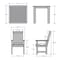 Highwood Usa Lehigh 5pc Square Outdoor Patio Furniture Dining Set AD-DNL44-EUC - alternate 3